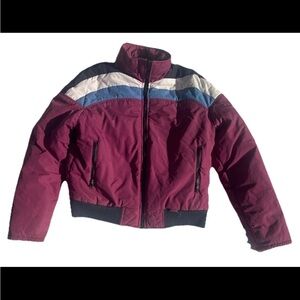 VTG Artic Sun Men’s Puffer Ski Parka Jacket 80s 90s Retro Burgundy Medium 39/41